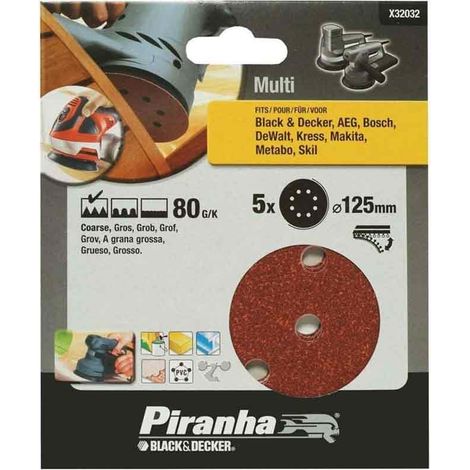 Dischi abrasivi 125 mm grana 80 per levigatrici Black and decker