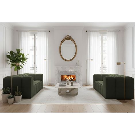 Sofaset Designersofa SOLVIE 2-2 in Stoff Tiffani Grün (1/4)