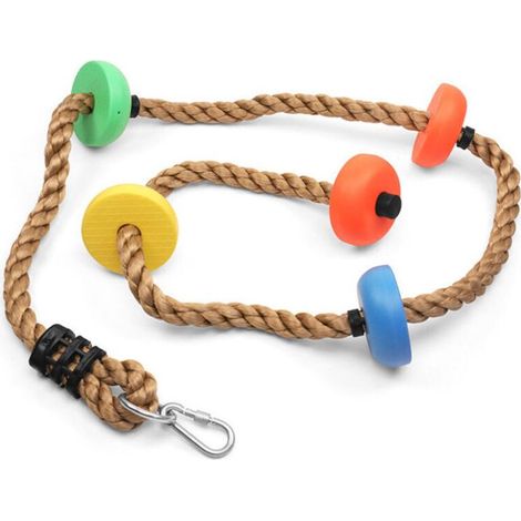 m Kletterseil mit Fußplatten – Hängeschaukel – Ninja-Seil – Zubehör (1/4)