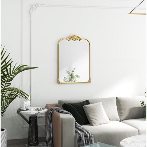 Specchio da parete barocco 60 x 87 cm con cornice in metallo dorato DESVIAE (1/5)