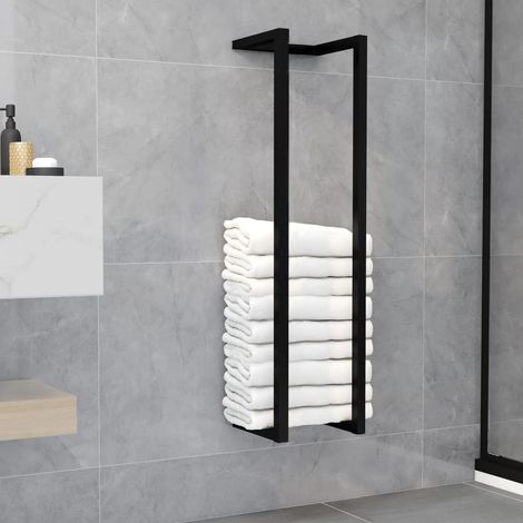 vidaXL Portasciugamani da Terra Nero 25x20x95 cm Ferro