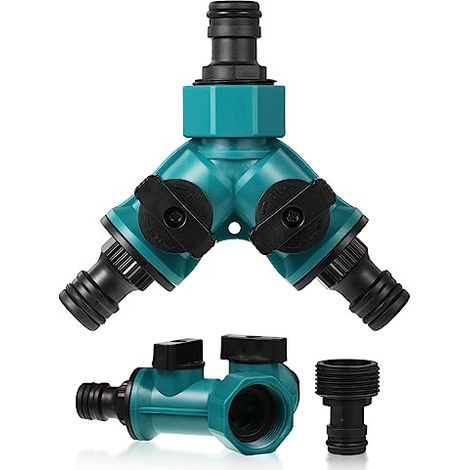 2-Wege-Schlauchverteiler - Wasserverteiler für Gartenschlauch - Y-förmige Wasseranschlüsse - Y-Schlauchanschlüsse - 1 Stück (1/5)