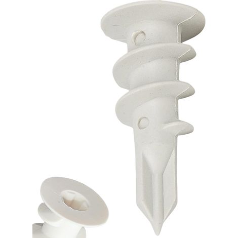 Cheville en nylon 15 x 33 mm pour plaques de plâtre Fixation sans perçage prémontage rapide Cheville auto-perforante Ancrage plâtre laminé 15 x 33 mm (1/5)
