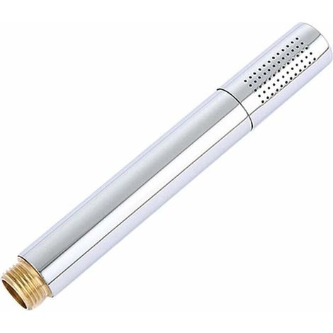 Microphone-shaped shower head, portable super booster in stainless steel (1/5)