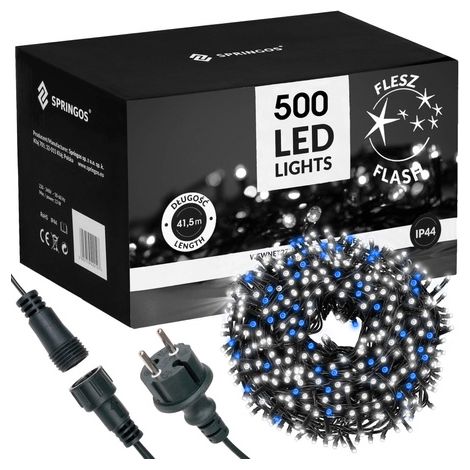 Springos Luces para árbol de Navidad de exterior multicolor 31,5 m 301 - 500 LED