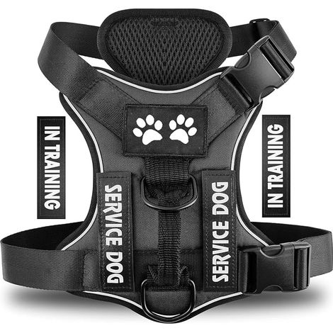 Harnais Chien Anti Traction, Réfléchissant Respirante, avec Attache Devant et Poignée Contrôle Sécurité, Harnais pour Chiens Petits, Moyens et Grands (1/5)