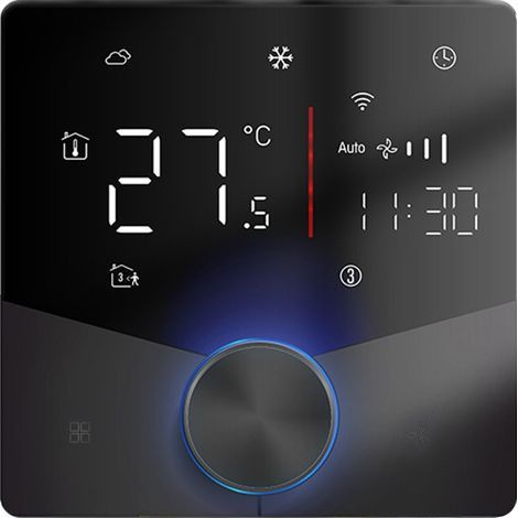 Smart WiFi room thermostat, programmable, capacitive touch buttons, adjustable brightness, compatible with the Tuya app, 2 controllers (1/5)