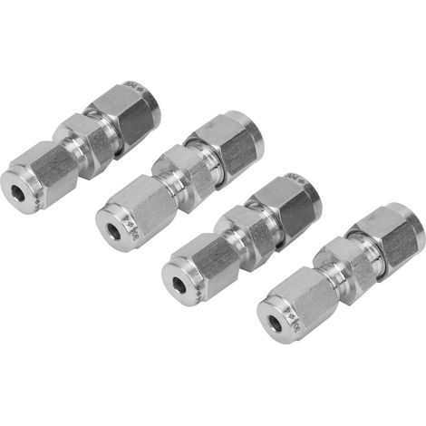 raccords de compression pour tubes, adaptateur convertisseur double virole en acier inoxydable (Ф4/Ф6) (1/5)