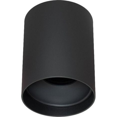 TrAdE Shop Traesio - Plafoniera Moderna Faretto Cilindro Esterno Da Soffitto Attacco Gu10 Luce 230v - Nero (1/5)