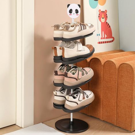 Étagère à chaussures rotative pour enfants, petite étagère à chaussures de style dessin animé pour la maison, étagère à chaussures tridimensionnelle pour économiser de l'espace pour enfants (1/4)