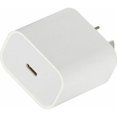 Adaptateur secteur USB-C 20 W avec module Au, compatible avec iOS 13/11 et autres appareils, permettant une charge rapide. (1/5)