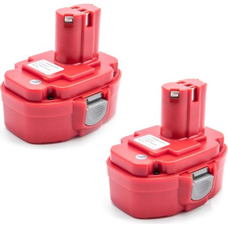 vhbw 2x Battery compatible with Makita ML183 Flashlight, LS800DWB, LS800DWD, LS800DWBE, LS800WB, LS800DZ Power Tools (3000 mAh, NiMH, 18 V)
