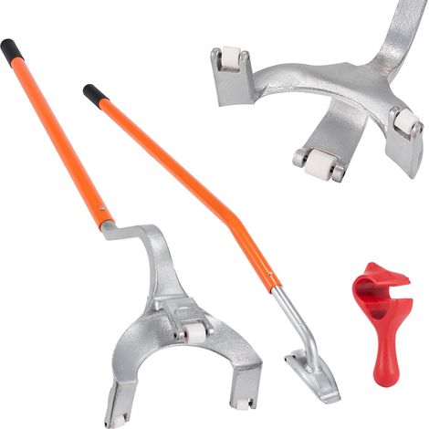 Levier Démonte Pneus Poids Lourds 571-622 mm Démonte Pneu Acier Barre Montage Démontage Manuel 3 Outils de Changement de Pneu Maintien Talons Décolle-talon pour Camion Sans Chambre à Air Orange (1/5)