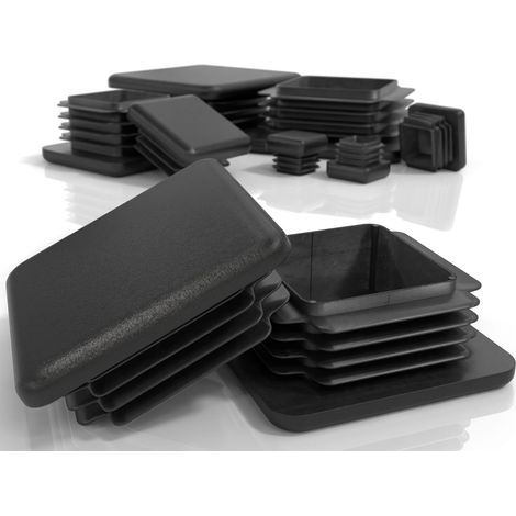 Bouchons à lamelles 50x50 mm pour Tube carré Bouchons carrés en Plastique PP Bouchon Pied de Chaise Bouchon Tube Carré pour Tubes Métalliques, Chaises, Canapés, Tables et étagères 4 pcs. (1/4)