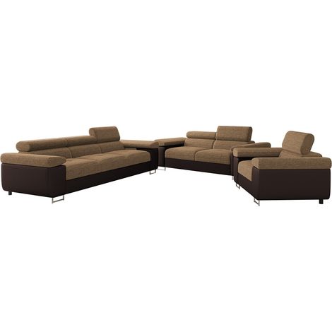 Ensemble de canapés Comfivo Vinetum, Soft 066 + Lux 03, 0, Faux cuir + Tissu (1/5)