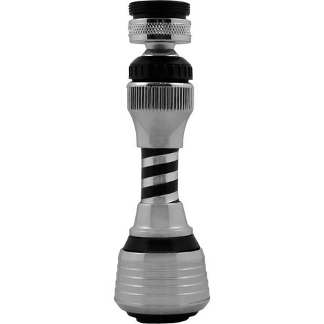 Aérateur de robinet pivotant à 360° (1 pièce) - Tuyau de 12 cm - Économiseur d'eau - 2 jets - Compatible filetage M22/M24