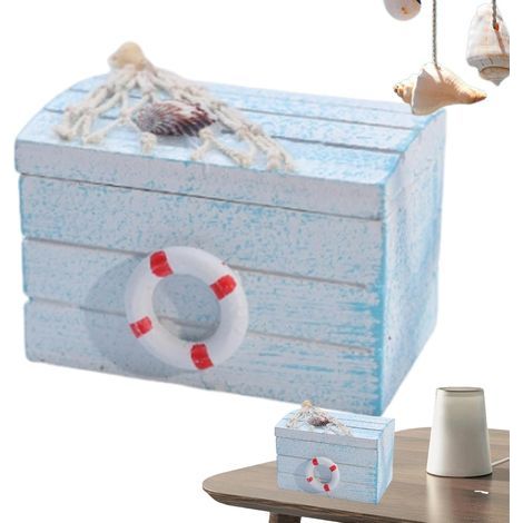(2-teilig) Aufbewahrungsbox im Strandstil, dekorative Box mit Rettungsring, Schmuckkästchen im Vintage-Stil (1/5)