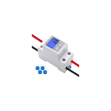 Medidor de electricidad, medidor de energía de 230 V, 5 (80) A, 2 hilos, 2P, pantalla LCD digital con fuente de alimentación digital electrónica monofásica montada en riel DIN, kWh - Crezuo