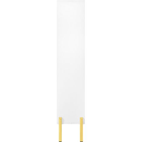 Moderner Schuhschrank mit 3 Türen aus MDF, weiß, mit goldenen Füßen 73x24x120 cm MODENUIT (1/5)