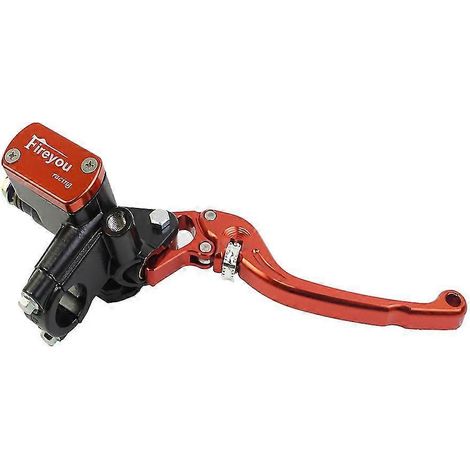 Levier CNC pour moto, maître-cylindre de frein à piston de 14 mm, pompe d'embrayage hydraulique pour scooter Vespa Yamaha MXS125 - Orange droit (1/5)
