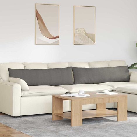 Sofakissen 2 Stück Hellgrau 145 x 40 cm Cordstoff