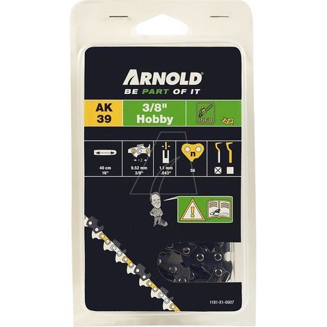 Cadena de motosierra 3/8", 1,1 mm - 56 eslabones de transmisión - cuchillas semicirculares ARNOLD