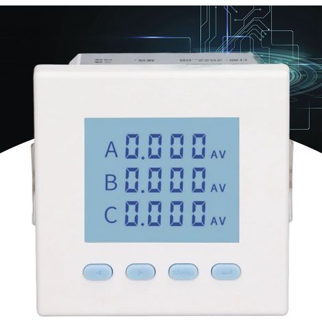 YG194IU-3XY Dreiphasen-Kombinations-LCD-Strom- und Spannungsmesser AC220V Eingangsspannung AC380V Spannungsbereich 5A Strombereich. (1/5)