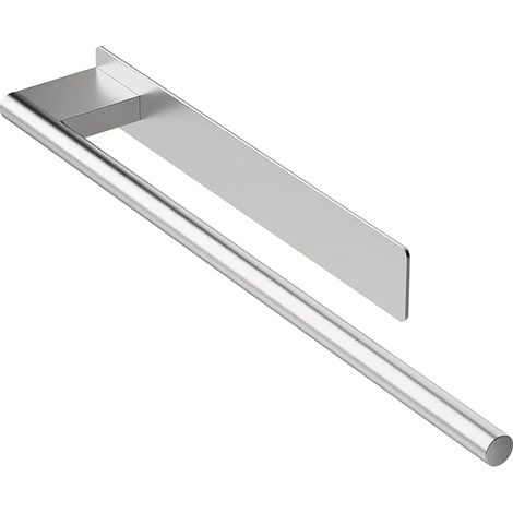 Porte Serviette Salle de Bain sans Perçage, Porte-Serviettes Mural en INOX, Adhésif 3M, 39 CM, Argent