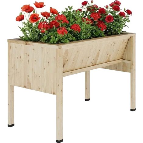 Huerto elevado, ganchos para herramientas incluidos, 116,5 x 60 x 77 cm. (1/2)