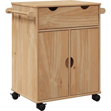 Carrito de cocina OTTA madera maciza de pino 59x45x80 cm vidaXL (1/5)