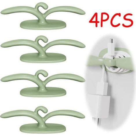 Organisateur de Câbles - Non spécifié - Clips de Câble - TPR - Vert - 4 pièces (1/4)