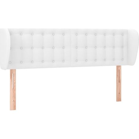 Tête de lit,Panneau décoratif avec oreilles Blanc 147x23x78/88 cm Similicuir CFW8731350 (1/5)