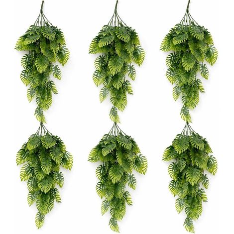 Pack of 6 x 80cm Trailing Tropical Monstera Plant - Sage Green - Premium Quality (1/5)
