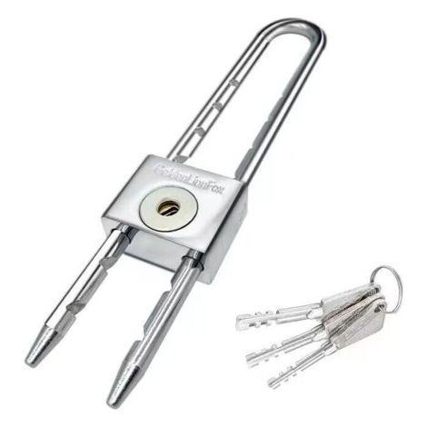 Ce cadenas de 200 mm de long, doté d'un crochet en acier laminé étanche, convient aux portes, armoires, poutres longues, etc. (1/4)