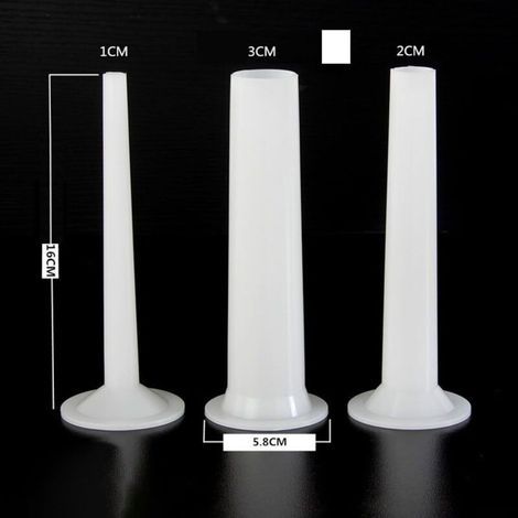 Tubi per insaccare salsicce, 3 diametri (1/2/3 cm), lunghezza 18 cm, confezione da 3, compatibili con tritacarne. (1/4)