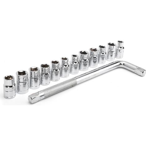 Clé à douille en L 13 pièces 1/2 pouce, six pans externe, jeu de clés à chocs pour réparation automobile (1/5)