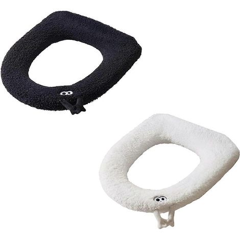 Tapis de bain pelucheux, protège-siège de toilette épais et lavable, Petit Monstre -- (1/5)
