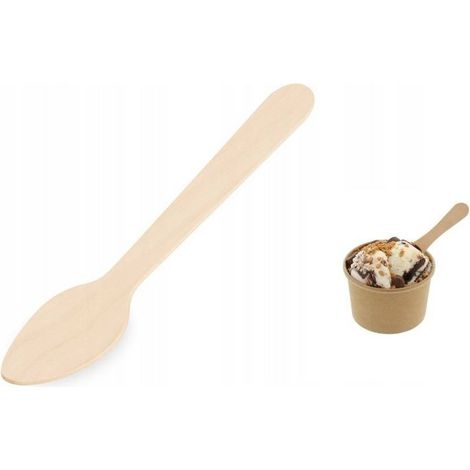 Cucchiai di legno monouso da 11 cm, 100 pezzi (1/4)