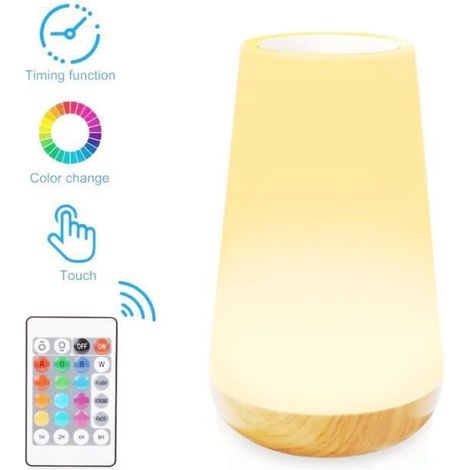 Veilleuse Enfant,Veilleuse Bébé, Veilleuse LED,Lampe de Chevet avec Fonction Mémoire et Fonction de Variation Tactile,Cadeau (1/4)
