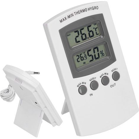 LCD-Temperatur- und Feuchtigkeitsmonitor, wandmontierbarer, kabelgebundener Hygrometer für Blumenpflanzungen im Heimgewächshaus (1/5)