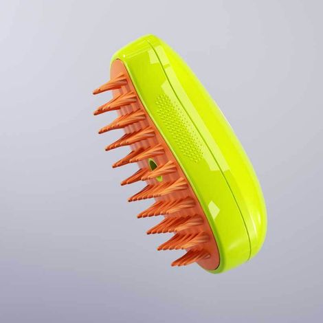 Nuovo prodotto transfrontaliero, pettine per animali domestici (gatti e cani), pettine massaggiante elettrico con spray, bagno massaggiante, verde (inglese)