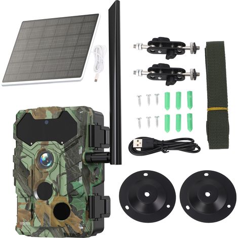 Ortviai Caméra de chasse solaire sans fil 32 MP avec carte SIM 4G et Bluetooth – Modèle S29-BG