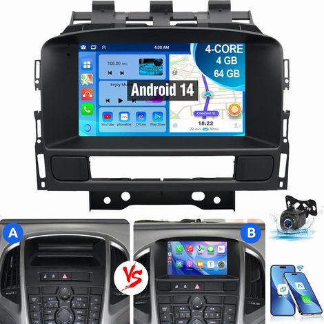 Autoradio Android 14 pour Opel Astra J 2009-2014, Apple Carplay, Navigation RDS 4+64G CAM (1/5)