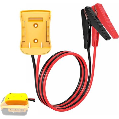 Adattatore per avviatore di emergenza per auto, compatibile con batteria DeWalt, 8 AWG, 20 V, avviatore di emergenza portatile, cavi per avviatore di emergenza per auto, alimentatore per l'avviamento 
