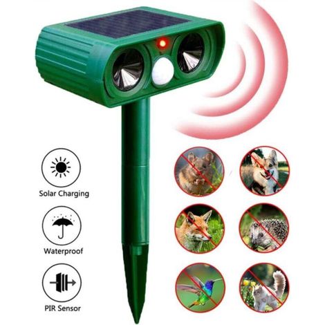 Répulsif Chat Exterieur,Répulsif Chat Ultrason,Repulsif Chat Solaire, Étanche Repulsif Chien Exterieur,pour Chats, Chiens,Renards,Oiseaux (1/5)