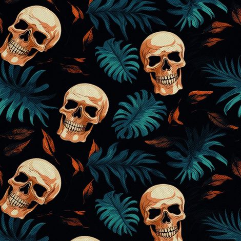 Tela decorativa para exteriores Oxford - Motivo de calavera I DX4633 (1/5)