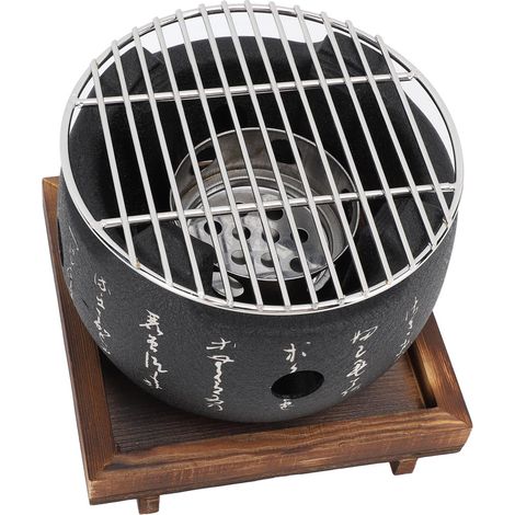 Mini barbecue portable de style japonais, rond, pour aliments, avec réchaud à charbon, outil de barbecue domestique. (1/5)