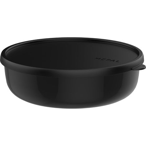 Récipient pour micro-ondes Lumina - Boîte hermétique alimentaire avec couvercle pour frigo, congélateur, four vapeur, micro-ondes et lave-vaisselle - Bol de service - 2000 ml - Nordic black (1/5)