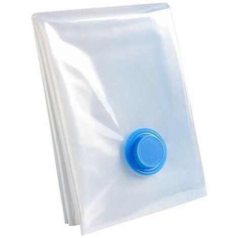 Sacs de rangement sous vide, lot de 6 - 2 grands, 2 moyens, double fermeture éclair pour vêtements, linge de lit, oreillers, matelas, couettes, pulls (1/5)