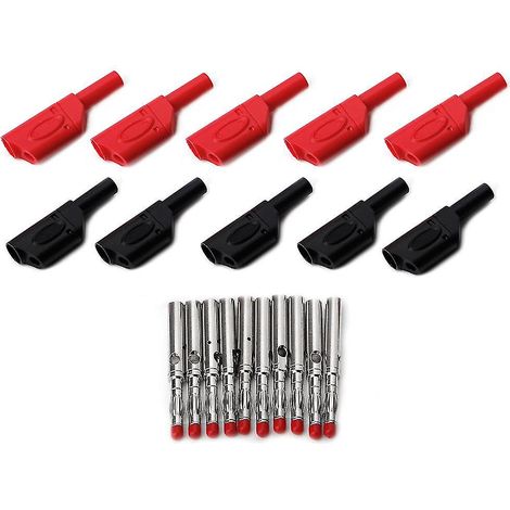 10 Sets 4mm Stecker, stapelbar, Bananenstecker, Lötverbinder (1/4)
